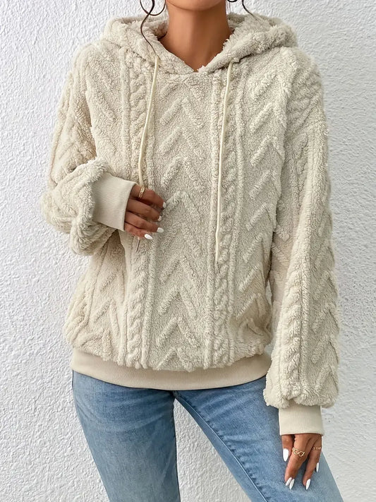 WW Sweater | Stylischer weicher Teddy-Fleece-Kapuzenpullover für Frauen