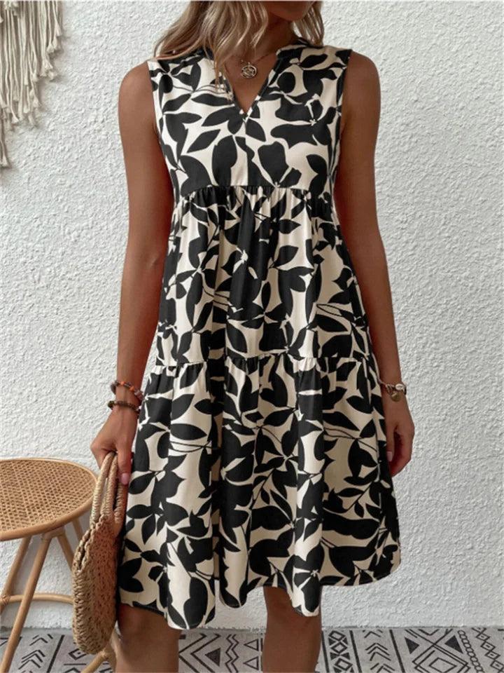 WW | Elegantes Armelloses Kleid mit Blumenmuster