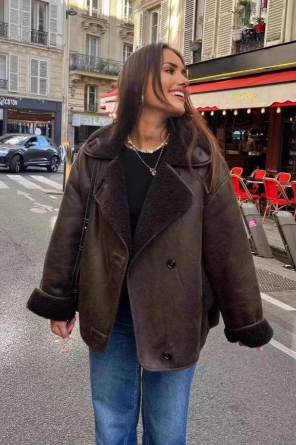 WW | Lammfell gefütterte lockere Jacke