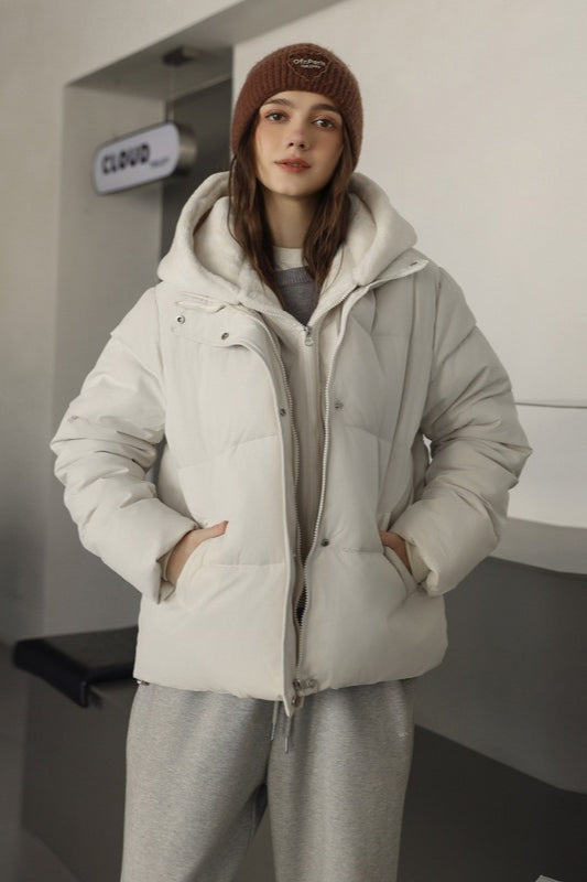 WW | Faux Fur Cropped Puffer Jacket