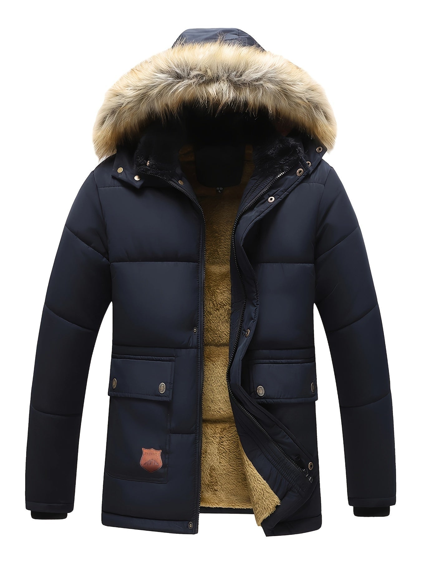 WW | Men's Hooded Polyester Winter Jacket - Perfect for Outdoor Activities