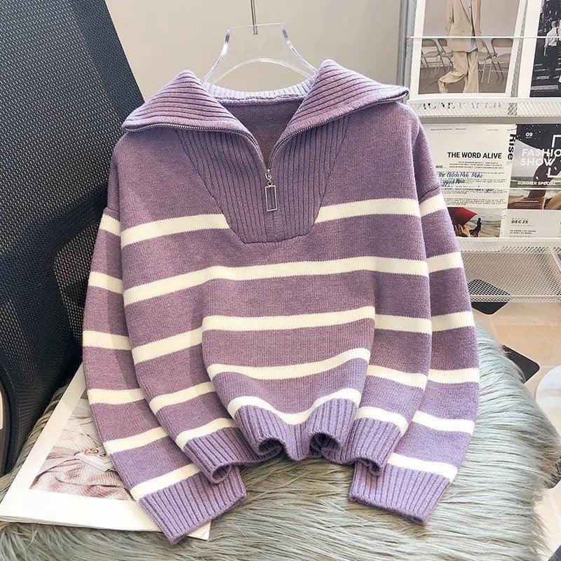 WW | Striped Statement Pullover with Bold Color-Blocking