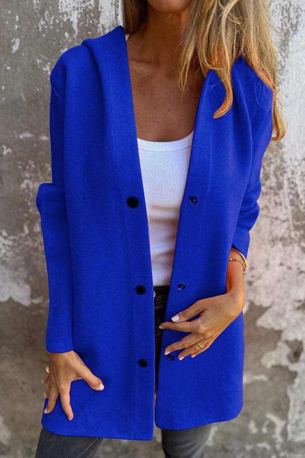 WW | Freizeitjacke mit Knöpfen und Kapuze