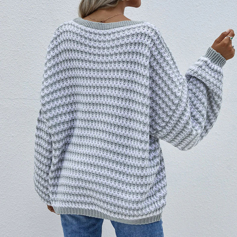 WW | Gestreifter Strickpullover mit Lässigem Look