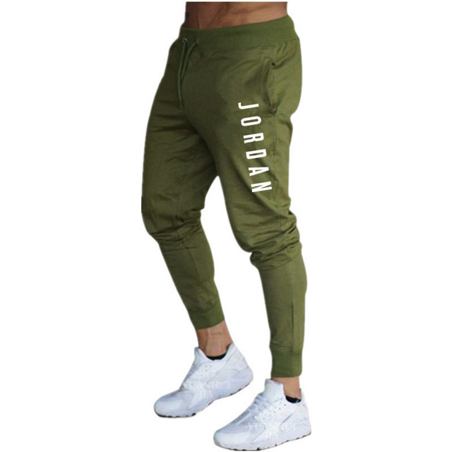 WW | Jogging Pants with JORDAN Print - Slim Fit Sweatpants with Cuffs & Drawstring for Fitness, Streetwear & Leisure