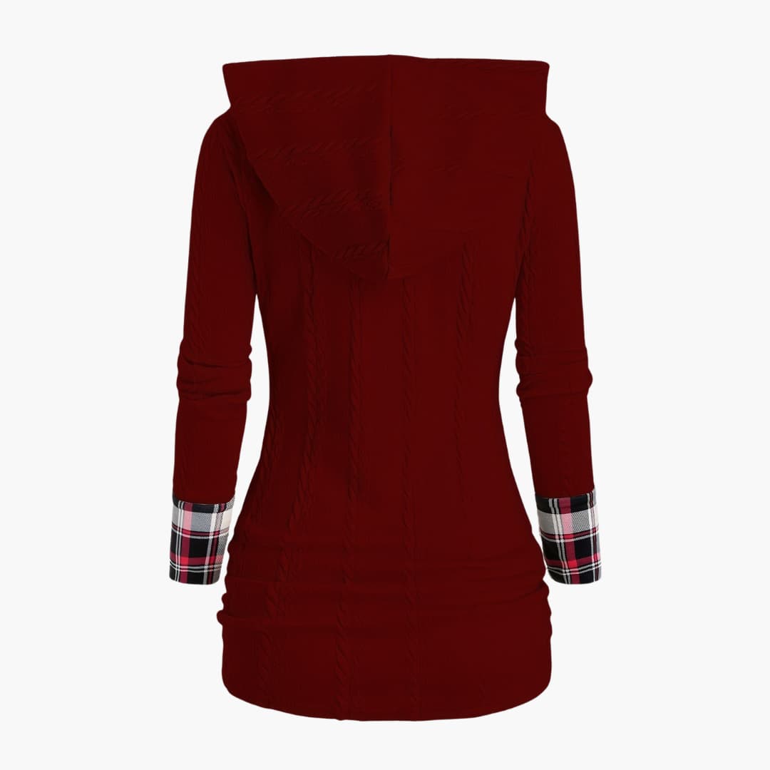 WW | Stilvoll Kabelstrick Hoodie für Frauen