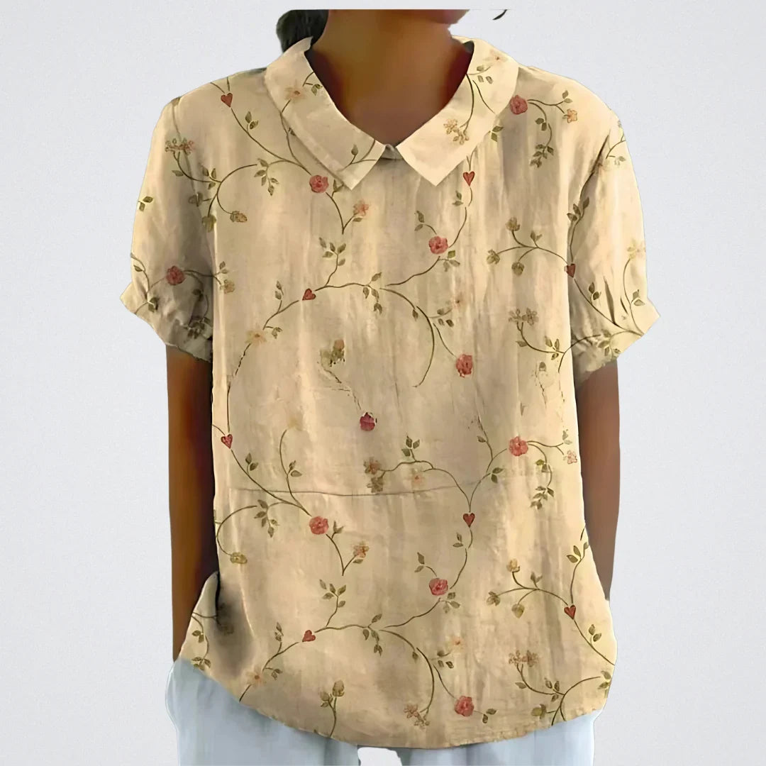 Lina™ | Elegant Blouse with Floral Detail
