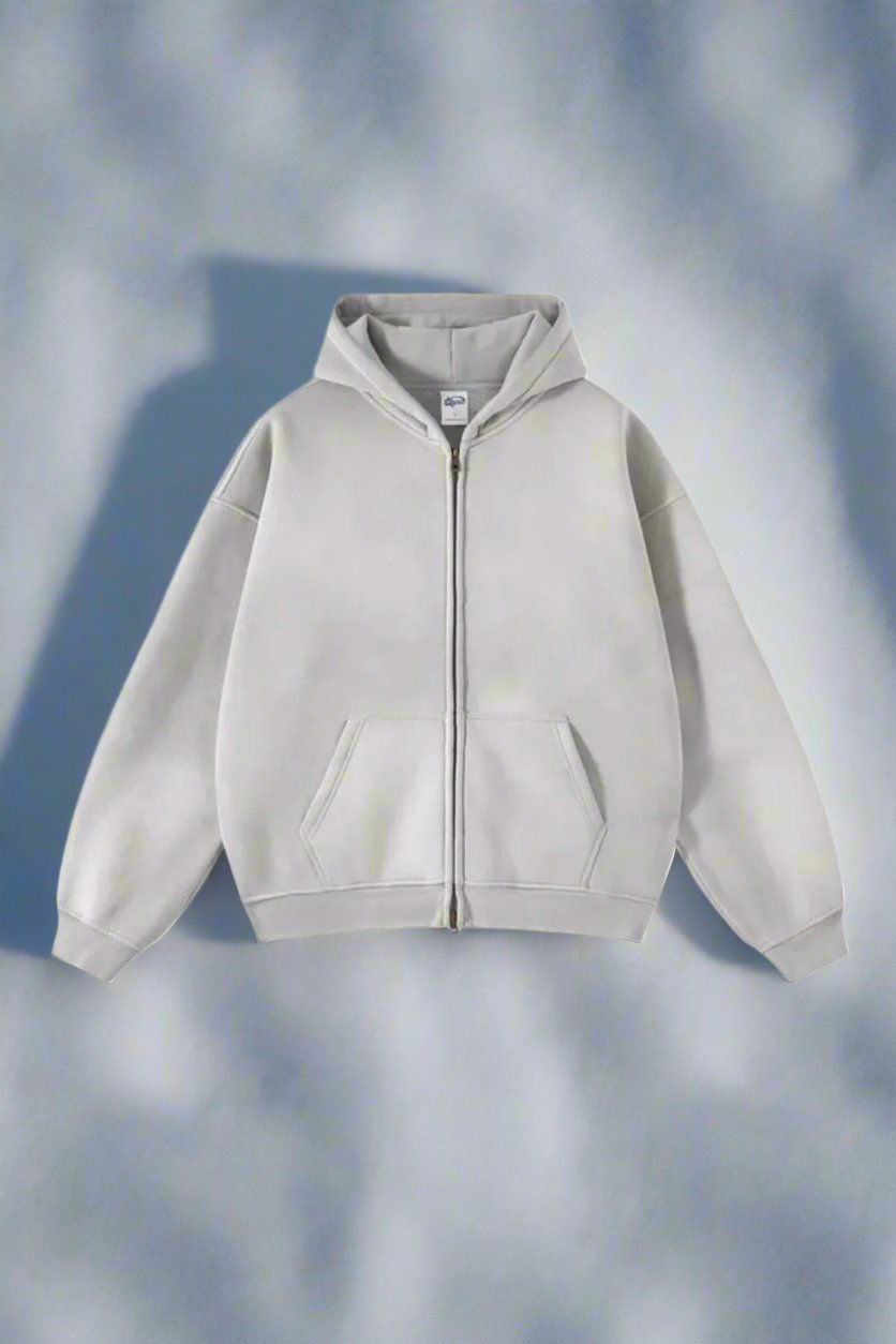 WW | Hooded Sweatshirt Zipper Ribbed Cuffs Comfortable And Warm