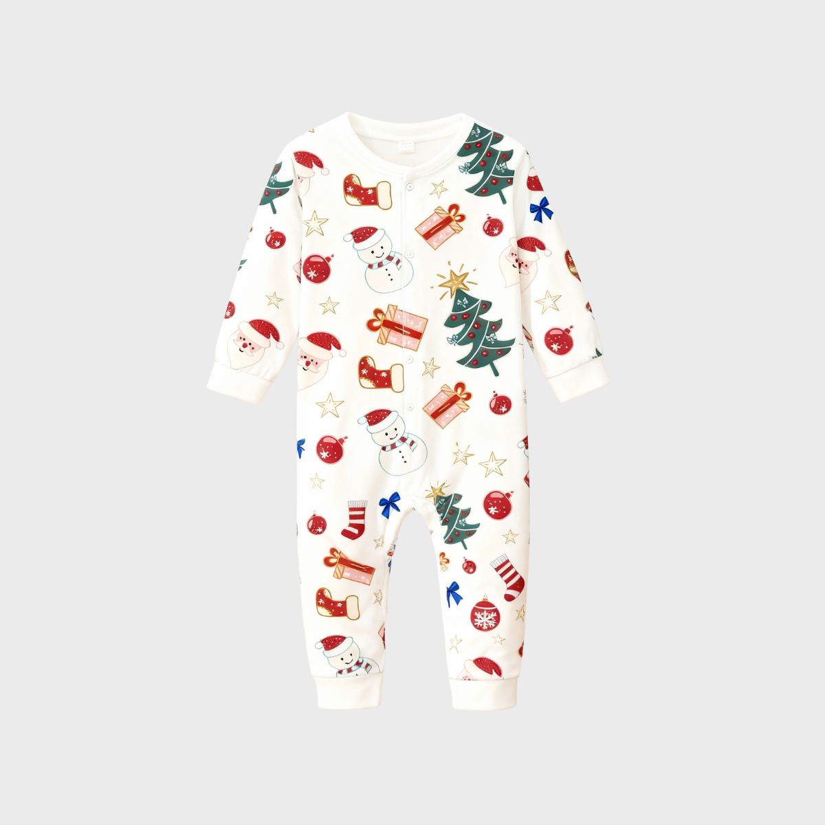 WW | Weihnachtskragen Button-Up Schlafanzug Set für die Familie