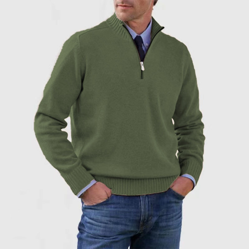 WW | Eleganter Pullover für Herren mit halbem Reißverschluss