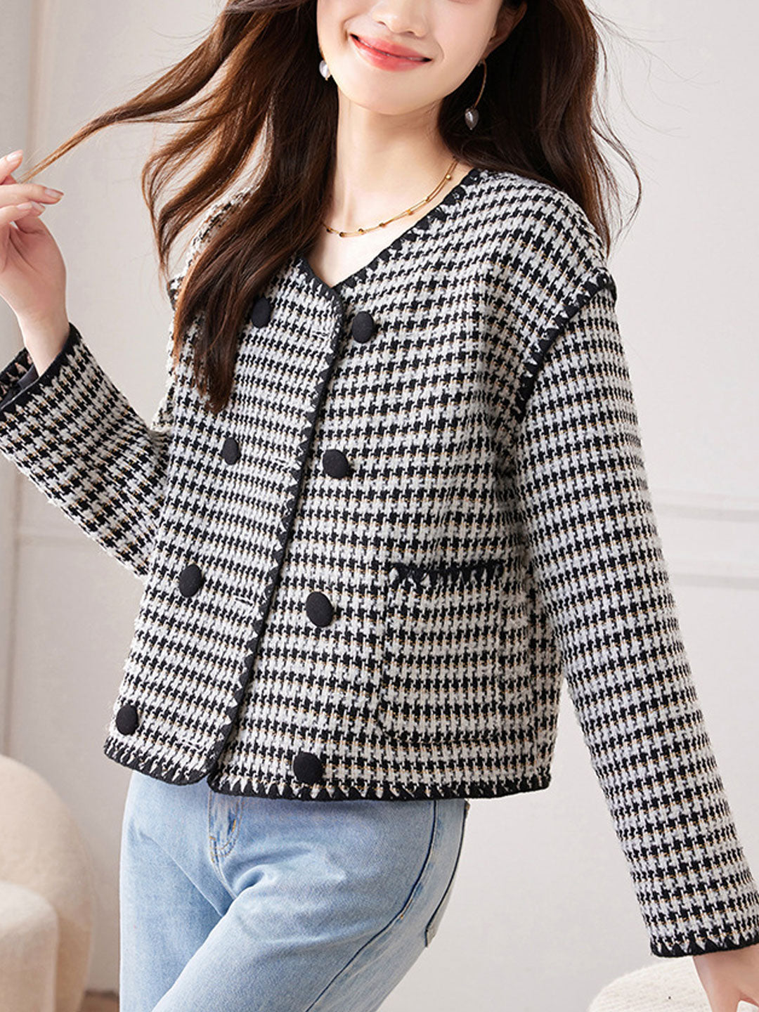 WW | Classic Round-Neck Tweed Jacket