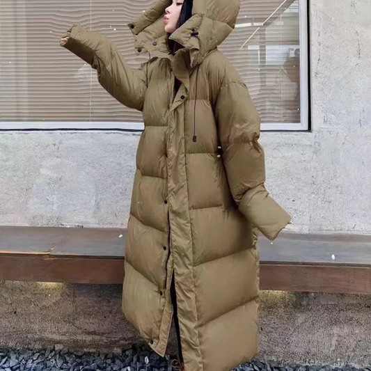 WW | Lange Winter Puffer Daunen Jacke - Kapuze