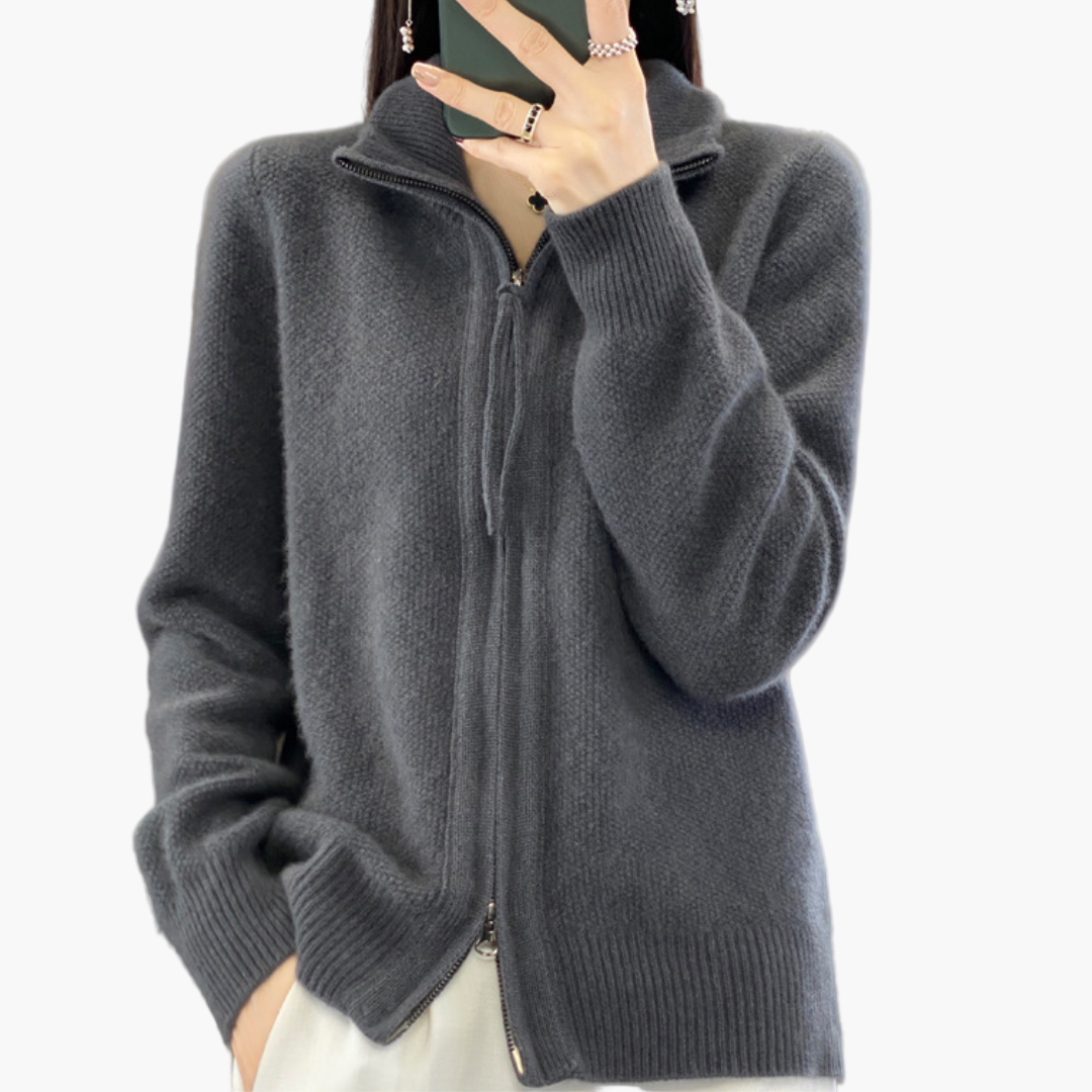 WW | Strickjacke mit Reißverschluss - Eleganter Casual Style für Alltag und Büro