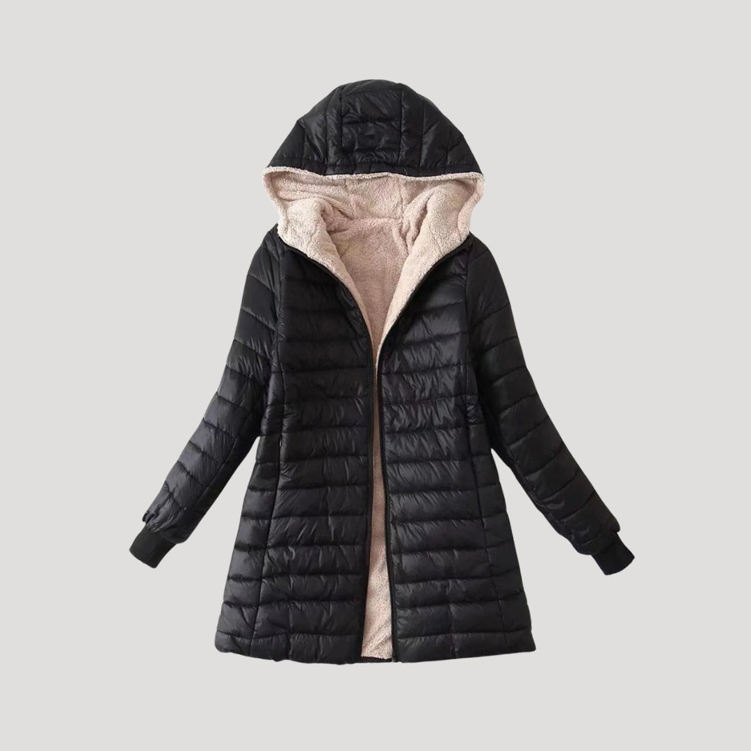 WW | Damen lange Pufferjacke Wintermantel mit Kapuze