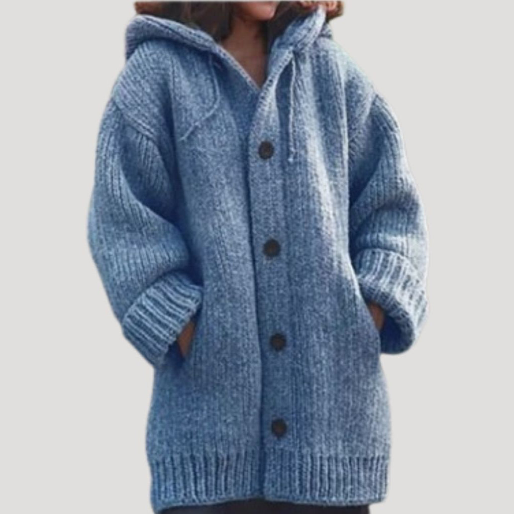 WW | Damen grob gestrickter Wollwintermantel