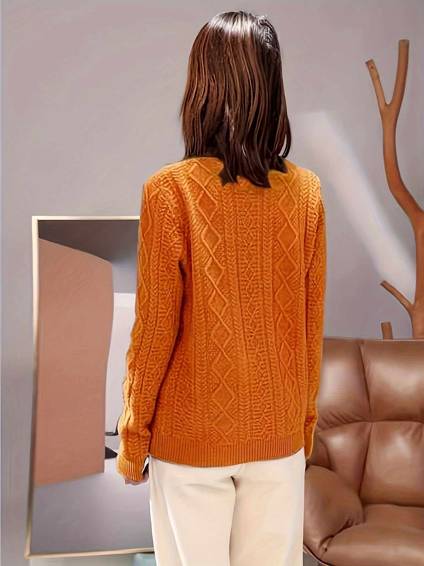WW | Wool Knitted Sweater with Cozy Long Sleeves for Women - Perfect for Casual Wear