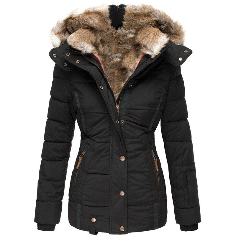 WW | Fashionable winter coat with fur lining for women