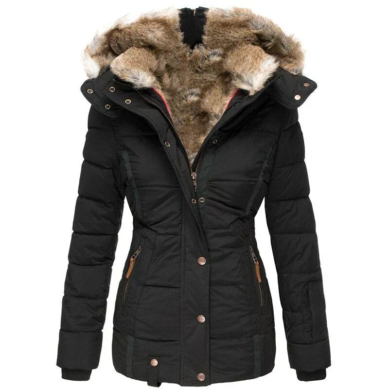 WW | Fashionable winter coat with fur lining for women