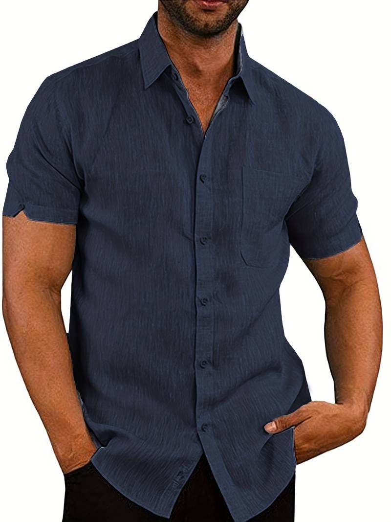 WW | Men's Classic Casual Button-Down Short Sleeve Shirt