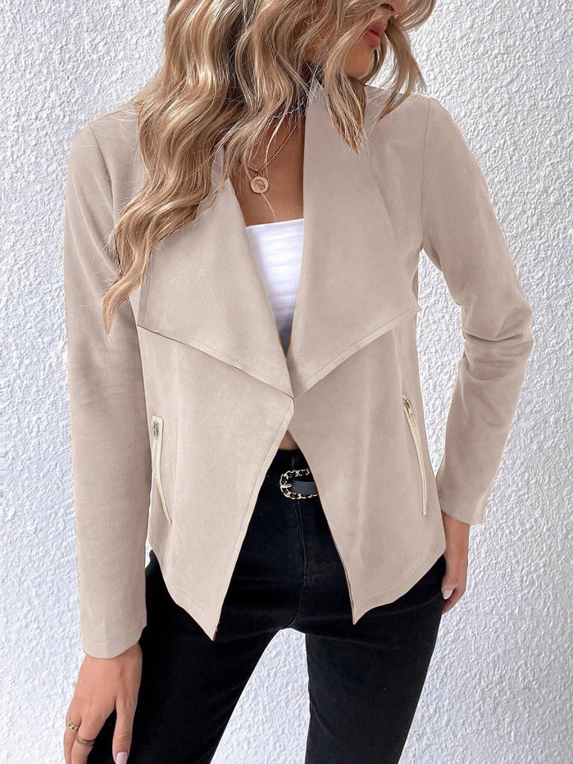 WW | Kunstlederjacke - Leicht & Schick - Offenes Vorderdesign - Vielseitige Schicht