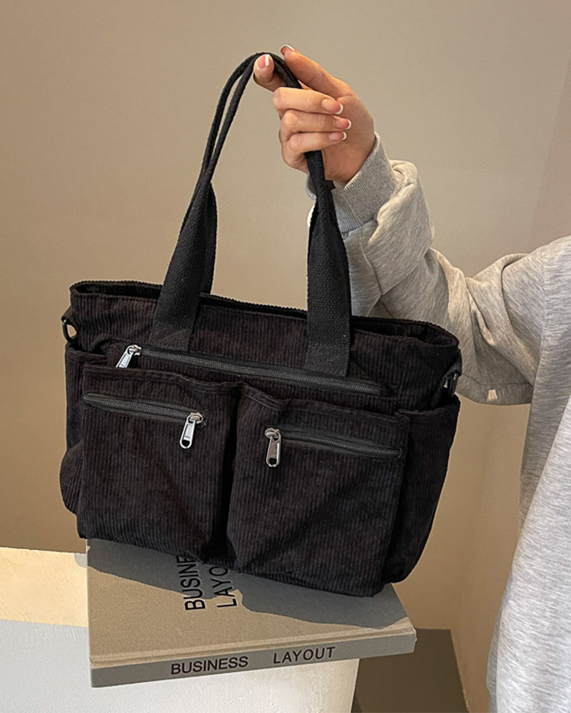 WW | Solid-colored railroad fleece shopping bag