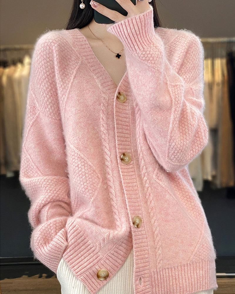 WW | Stylish Cardigan with Geometric Pattern