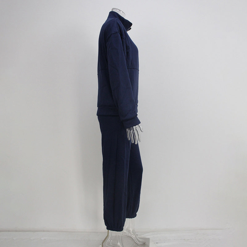 WW | Women's 2-Piece Zip Neck Set for Sporty Elegance