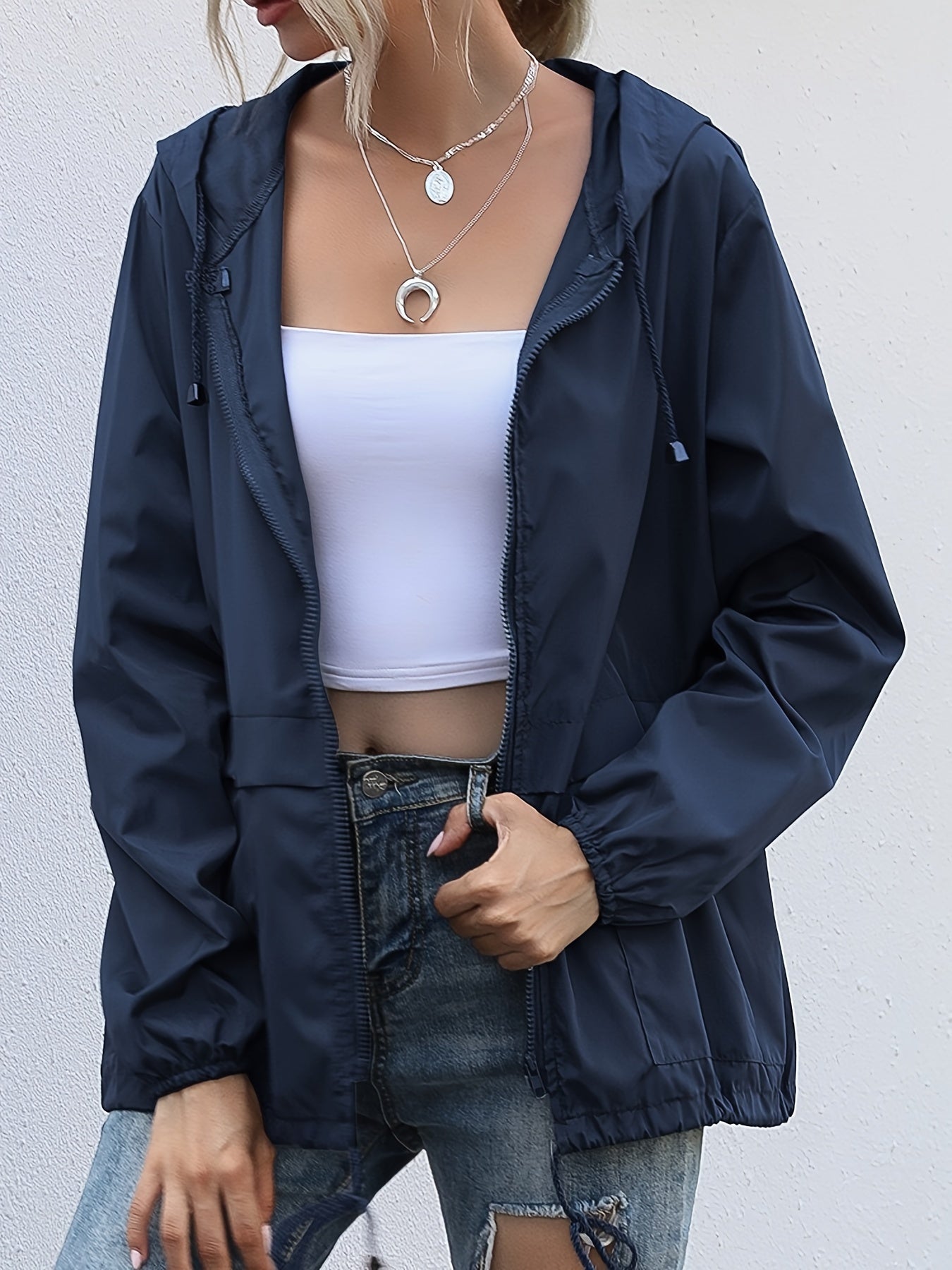 WW | Solid Long-Sleeve Windbreaker