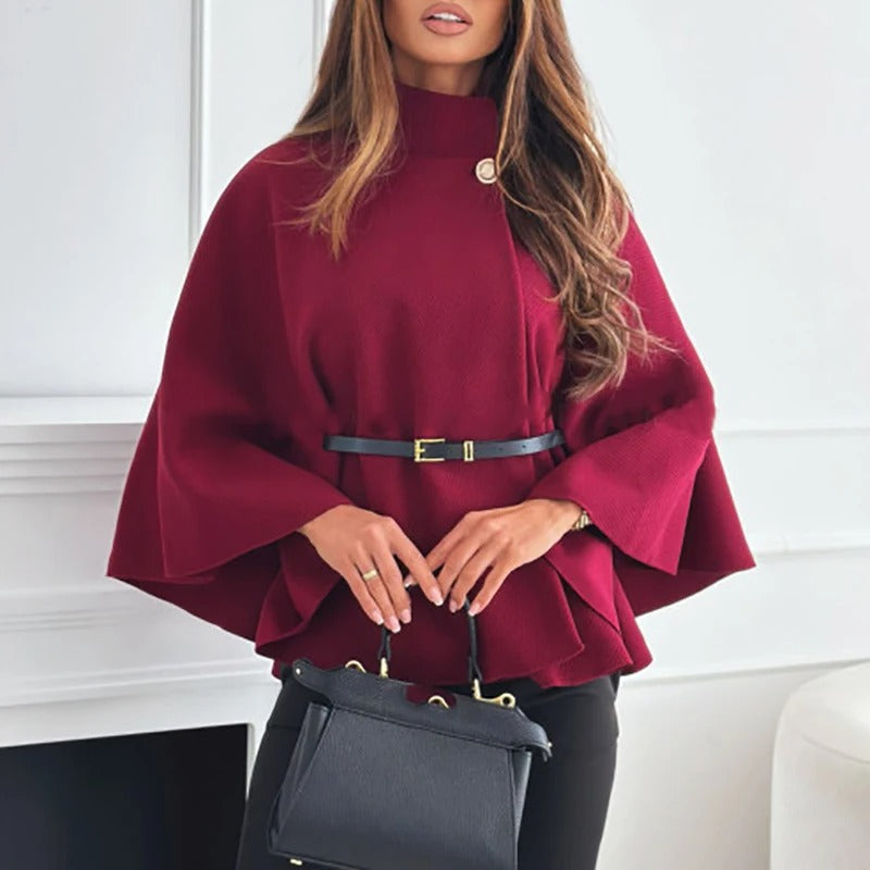 WW | Women's cape with belt – Elegant top with a wide cut