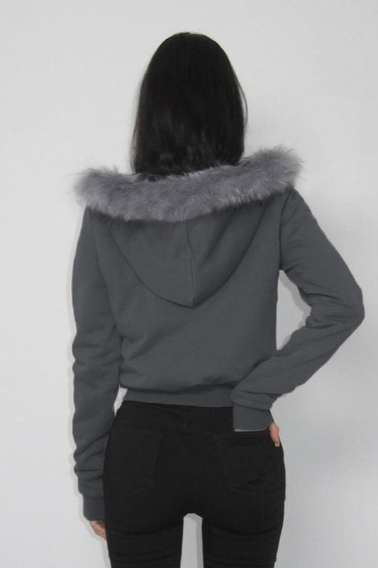 WW | Trim Kapuzen Zip Taille Jacke