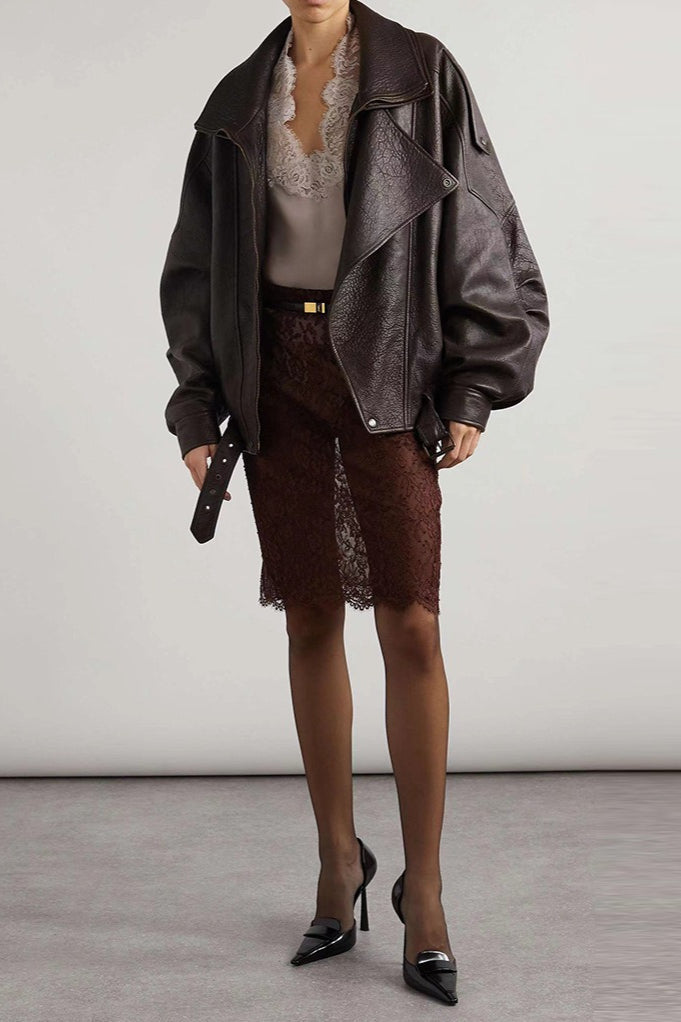 WW | Echtes Leder Motorradjacke