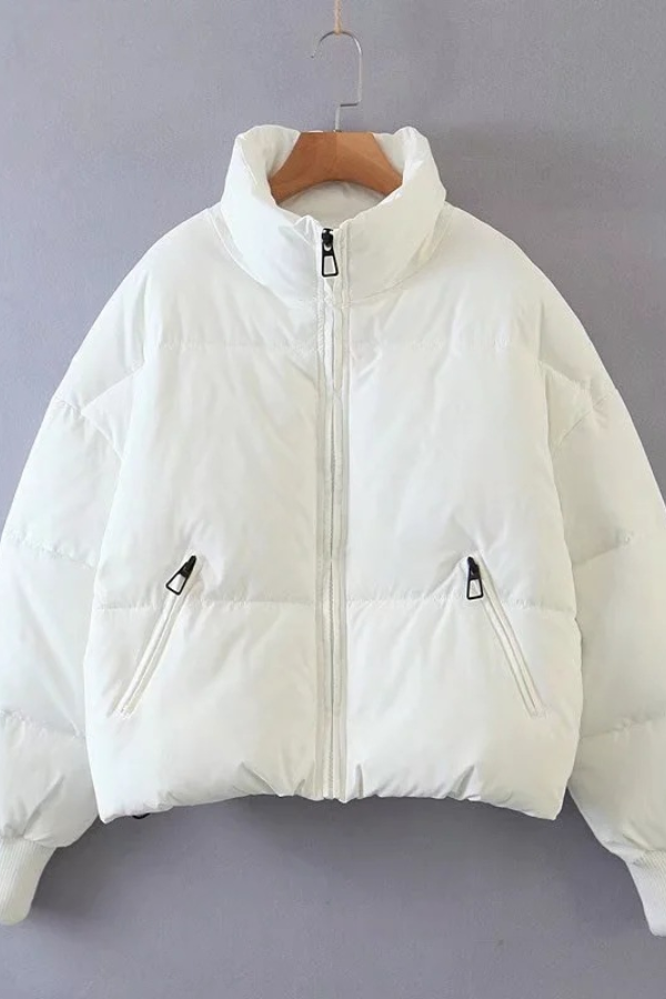 WW | Collar Zipper Pocket Thick Warm Cotton Jacket