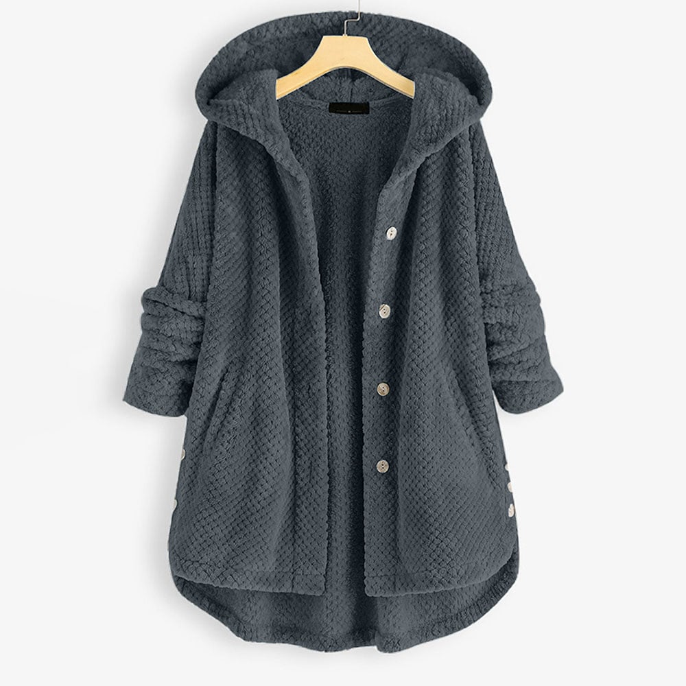 WW | Halblange, wendbare Fleecejacke mit Kapuze für den Winter