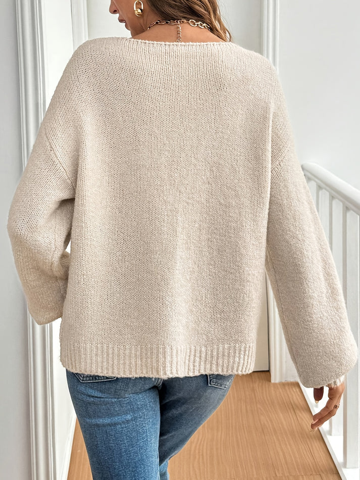 WW | Französisch-Inspirierter Bindevorderseite Wolle Strickjacke Für Damen - Perfekt für den Alltag