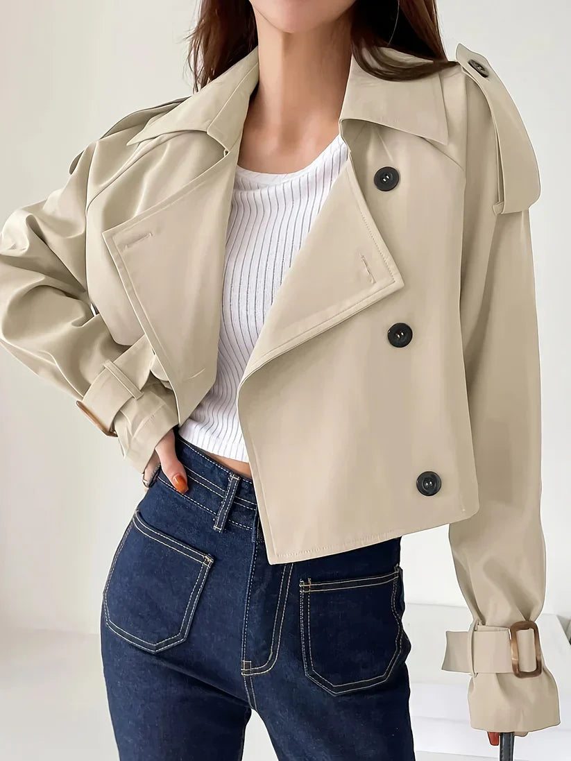 WW | Women's Trench Coat with Button Embellishment - Perfect for Any Occasion
