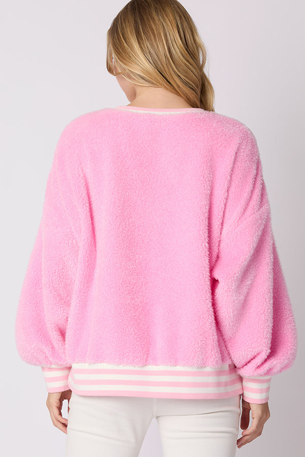 WW | Weihnachtsbuchstaben Strass Langarm Rundhalsausschnitt Sweatshirt