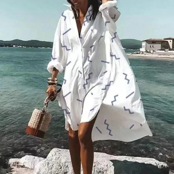 WW | Lässiges mittellanges Hemdkleid für Frauen
