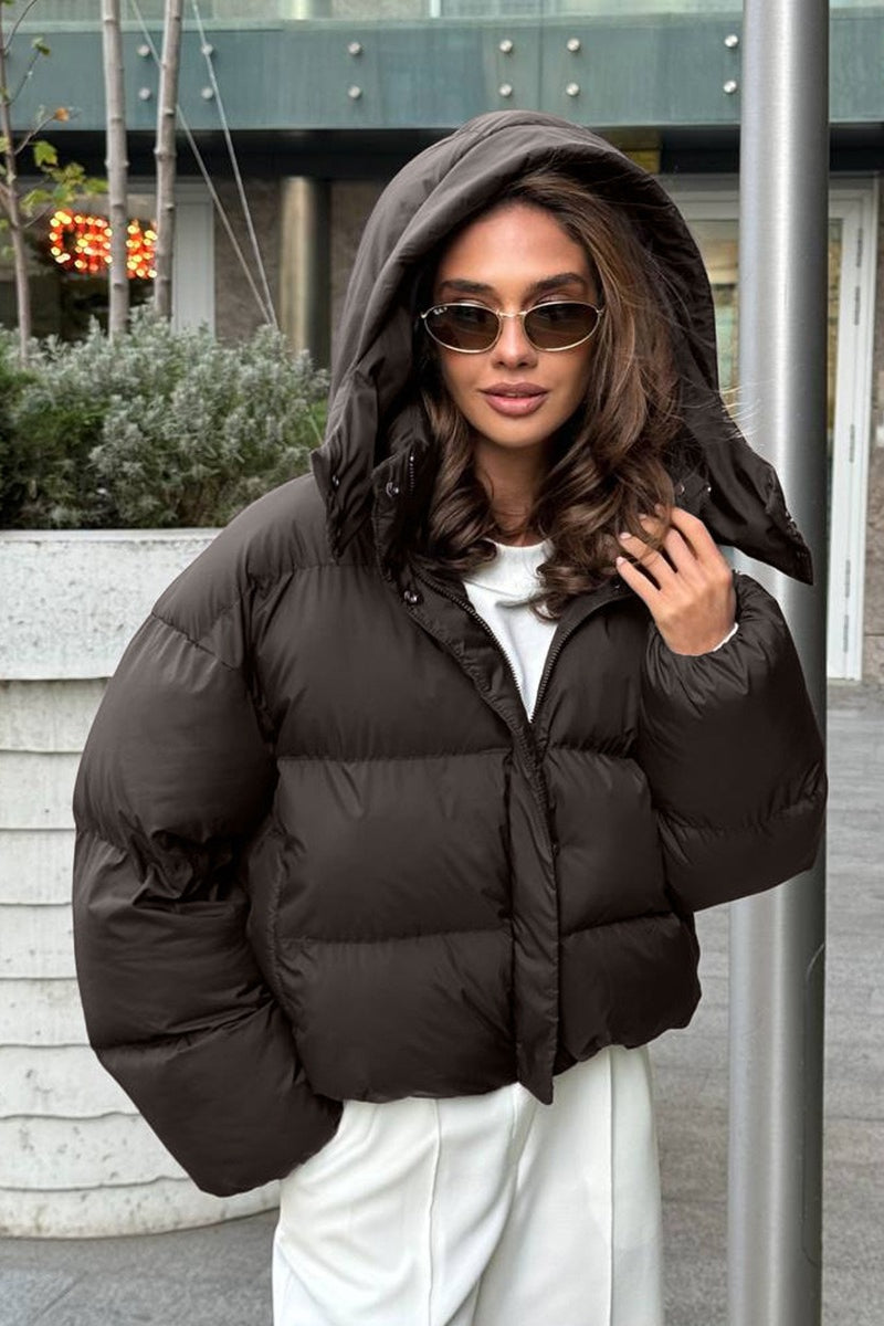 WW | Passform Gekürzte Kapuzenpuffjacke
