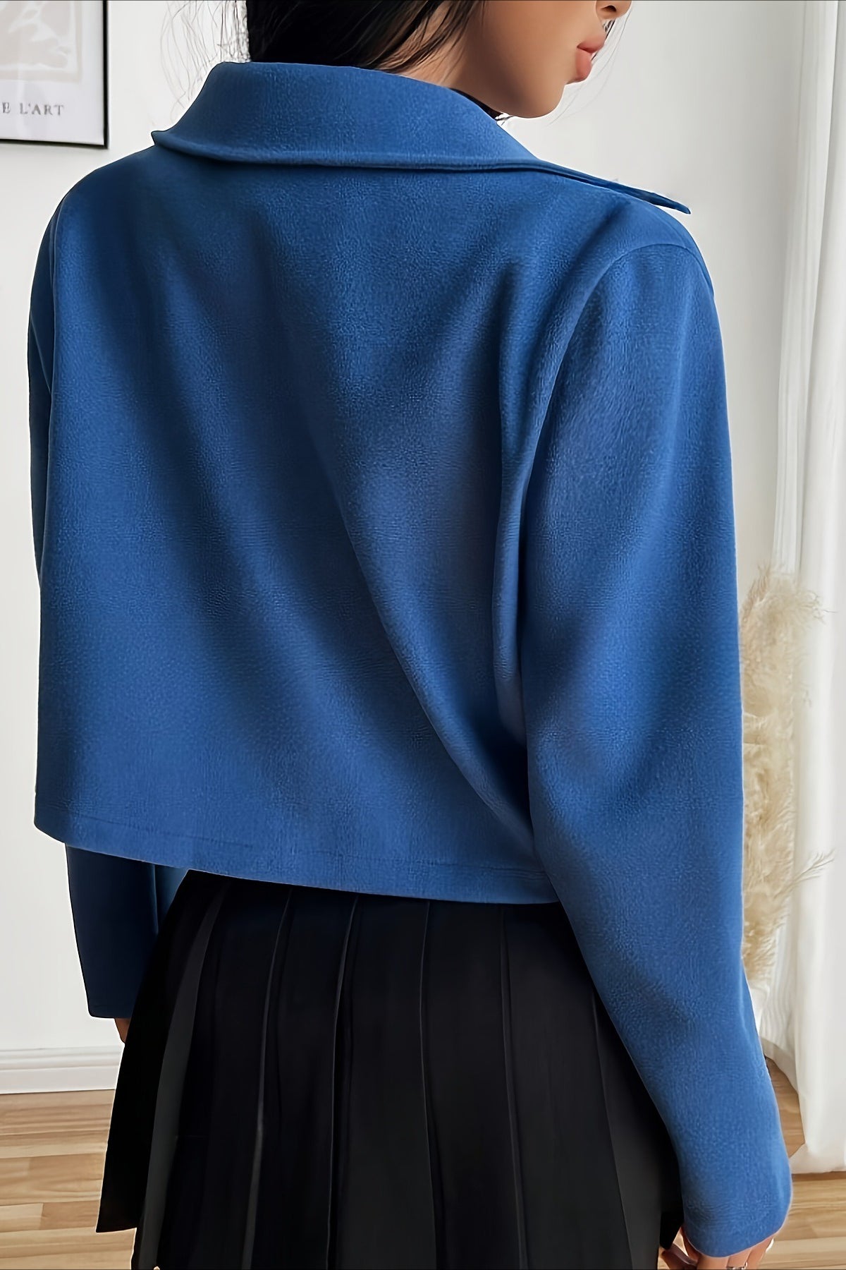 WW | Farbe Vorgezogene Reißverschluss Ärmeljacke