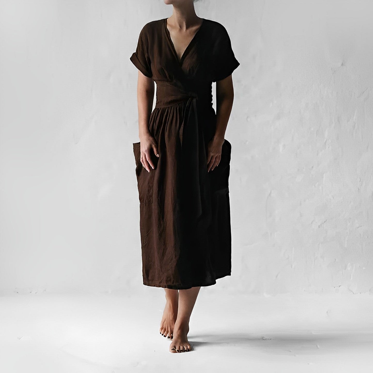 WW - Strickkleid mit Schnürung und Taschen