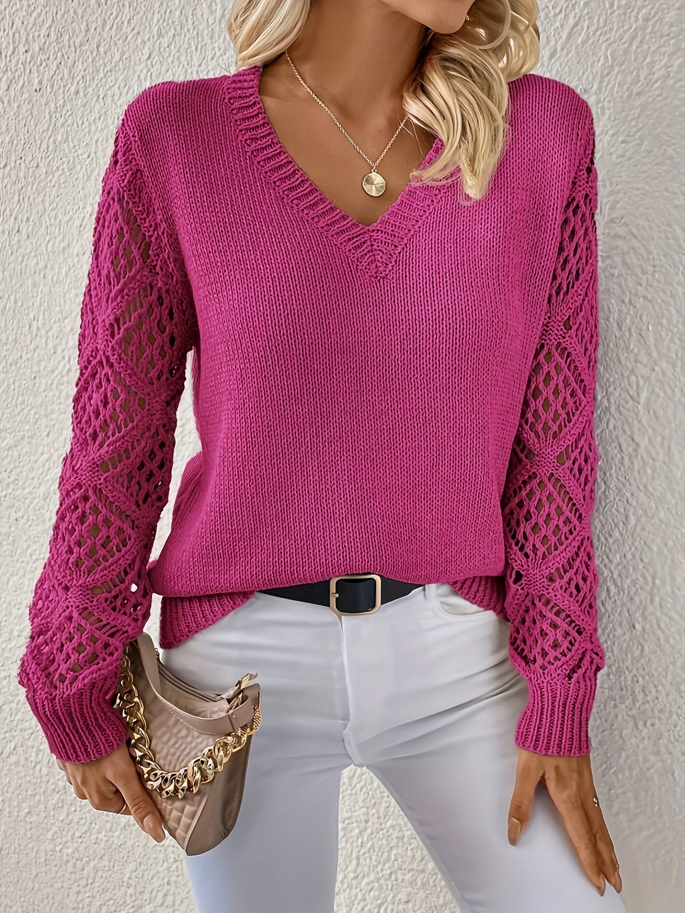 WW | Fashionable Sweater with Cut-Out Sleeves