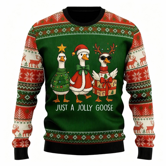 WW | Christmas Goose Print - Ugly Sweater Festival Holiday Prints