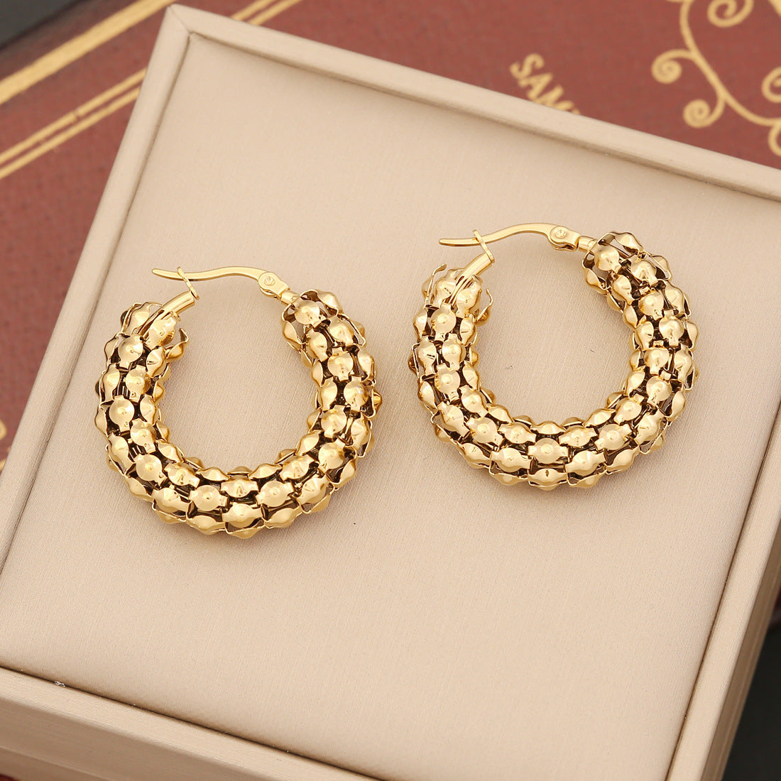 WW | Metal Exaggerated Stainless Steel Stud Earrings