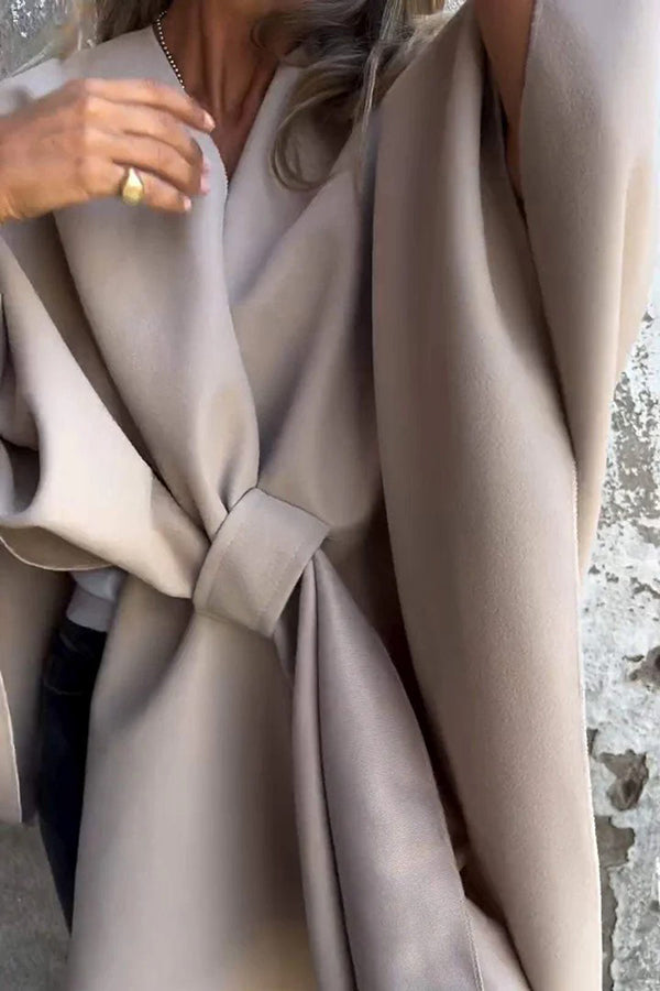 WW | Cozy, loose V-neck stole cape jacket
