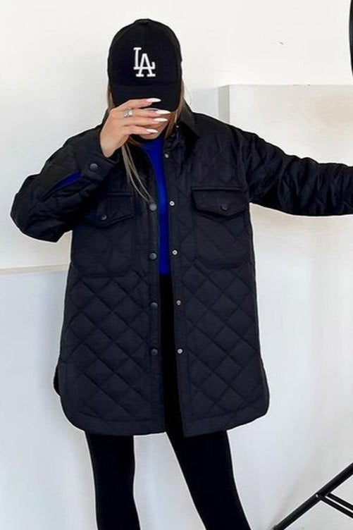 WW | Long Diamond Quilted Puffer Jacket