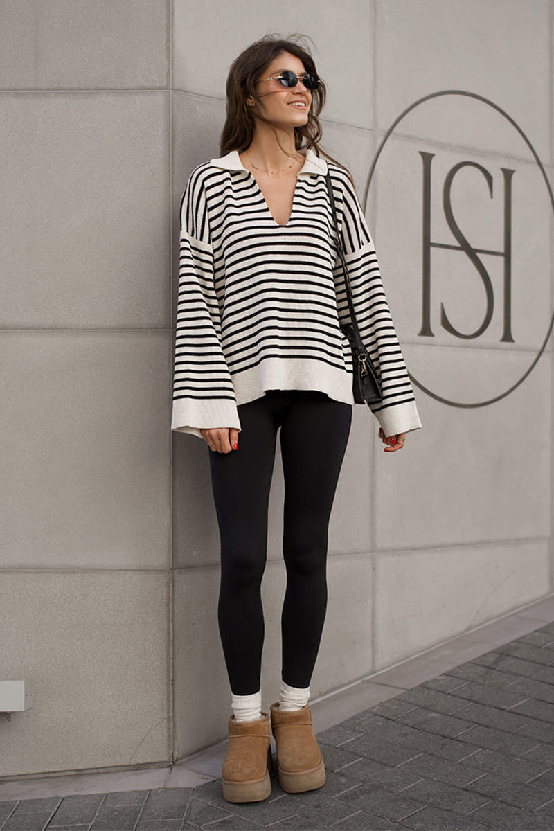 WW | Cozy striped knitted turtleneck sweater
