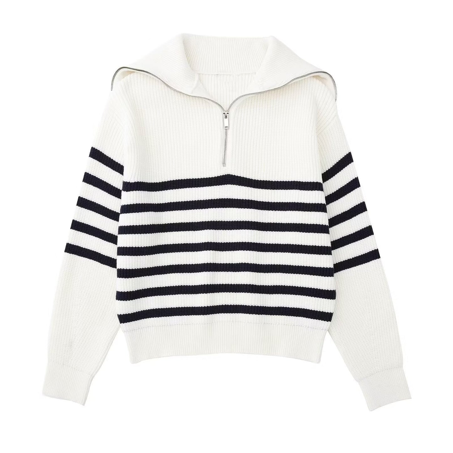 WW | All-Match Open Collar Wool Sweater
