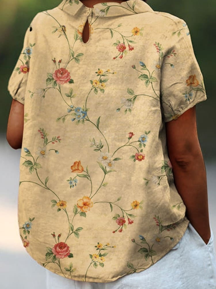 Karla – Casual women's shirt with retro floral print