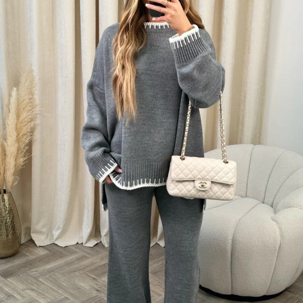 WW | Damen Strick Zweiteiler mit Pullover und Hose