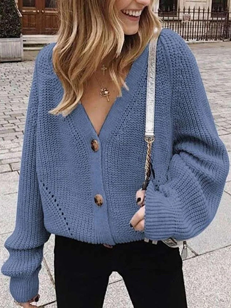 WW | Women's cardigan with puff sleeves